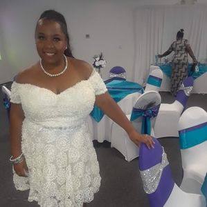 Fashion Nova ivory rose dress